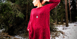 sweter oversize na drutach